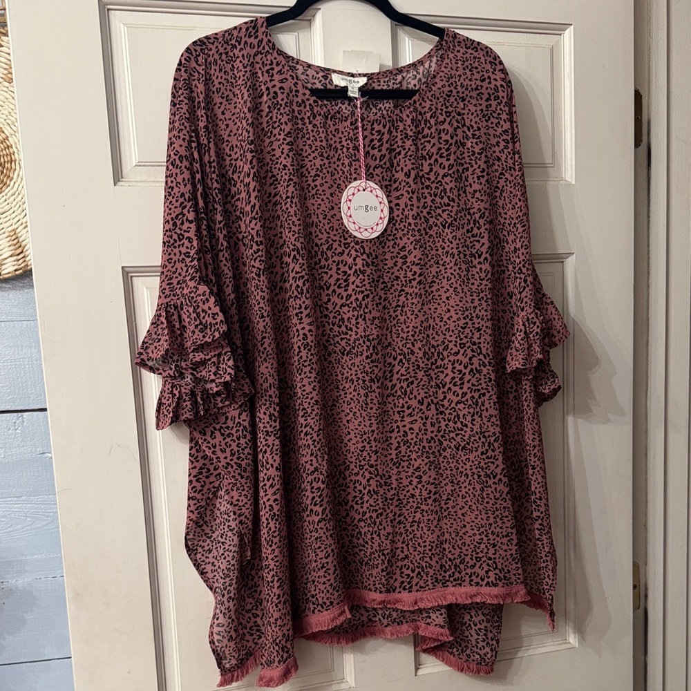 Umgee Mauve Leopard Print Tunic